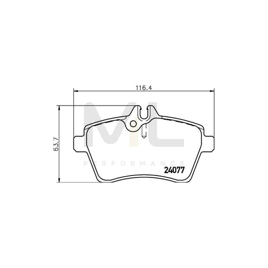 Hella 8DB 355 011-381 Brake Pad Set Prepared For Wear Indicator, With Brake Caliper Screws, With Accessories