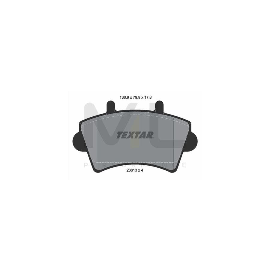 TEXTAR 2361301 Brake pad set not prepared for wear indicator | ML Performance Car Parts