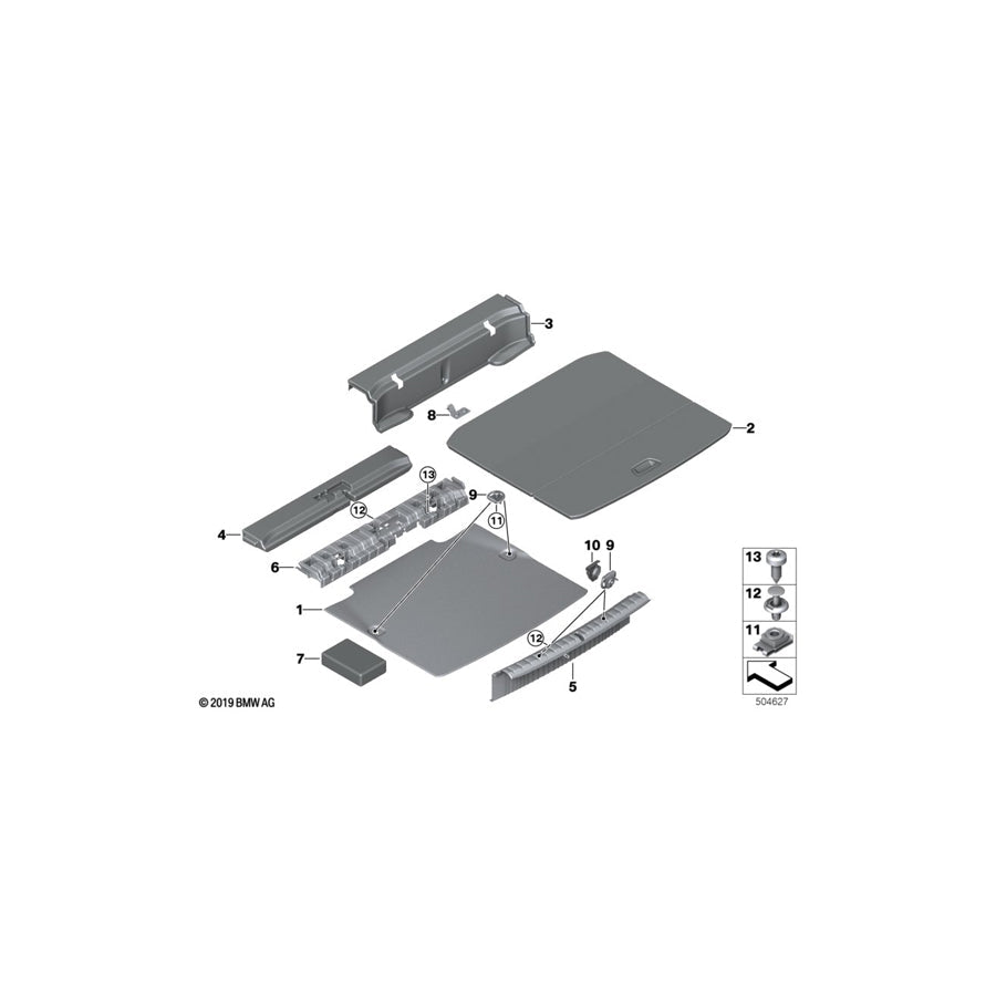 Genuine BMW 51477911780 F44 Hinge Bracket Floor Carpet (Inc. 218i, 228iX & M235iX) | ML Performance US Car Parts