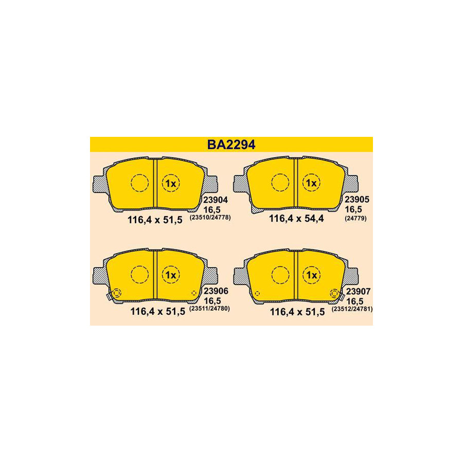 Barum Ba2294 Brake Pad Set