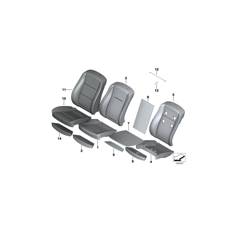 Genuine BMW 52109142328 E65 E66 Comfort Seat Upholstery, Right OC3 (Inc. 760Li, 745i & 760i) | ML Performance US Car Parts