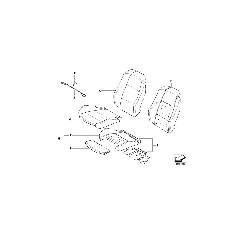 Genuine BMW 52109168520 E93 Seat Upholstery, Imitation Leather SCHWARZ (Inc. 328i, 335i & 335is) | ML Performance US Car Parts