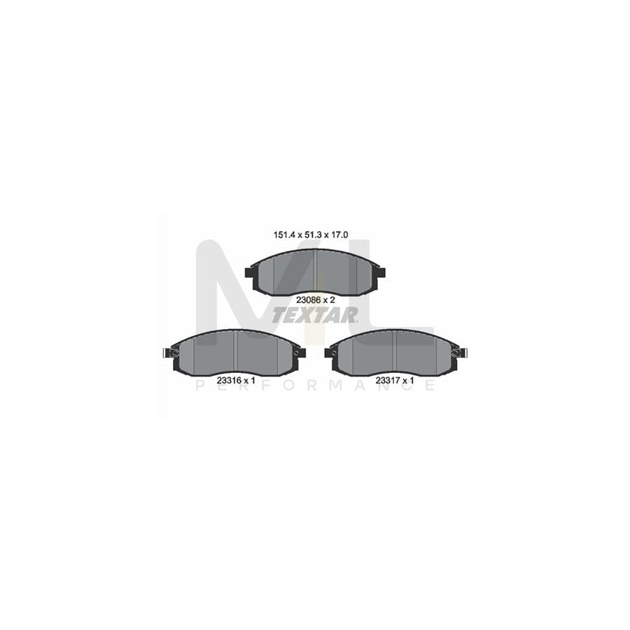 TEXTAR 2308601 Brake pad set with acoustic wear warning | ML Performance Car Parts