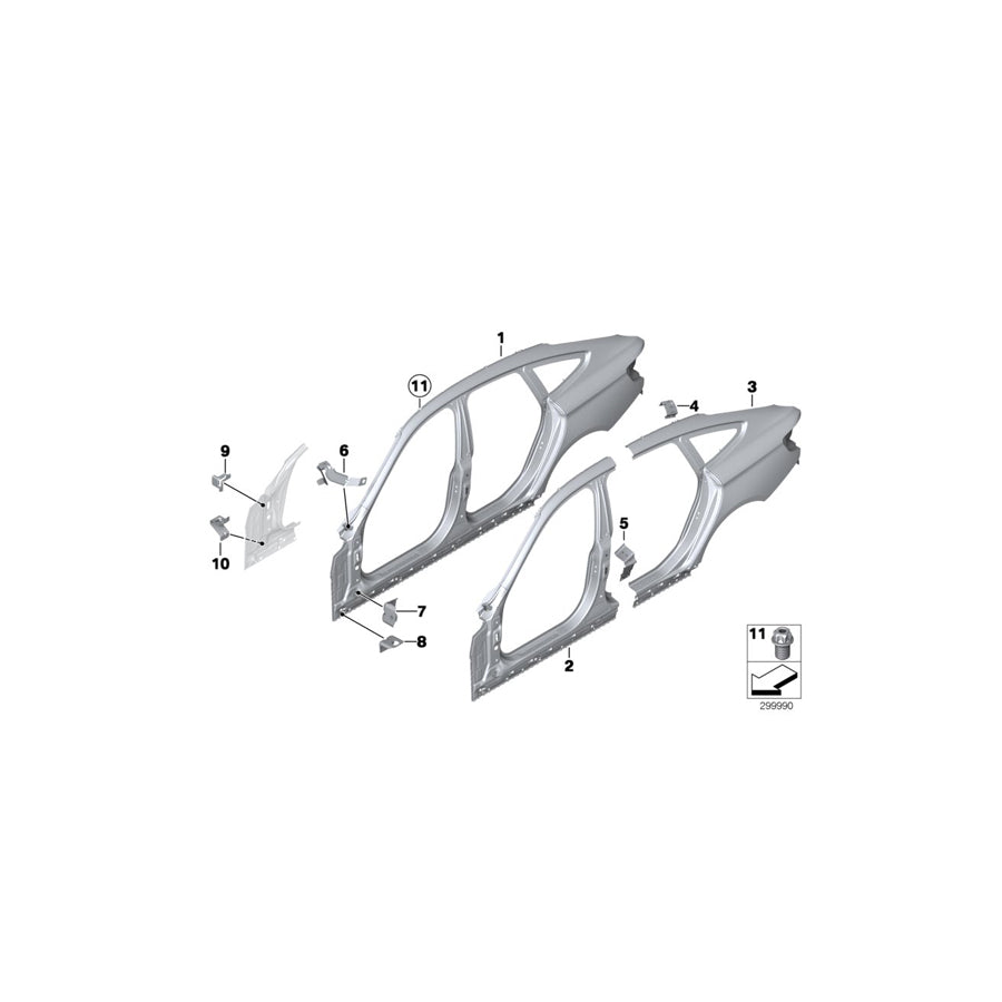 Genuine BMW 51137424037 F34 Gasket, Door Joint, C Column, Left (Inc. 320dX, 335dX & 330d) | ML Performance US Car Parts