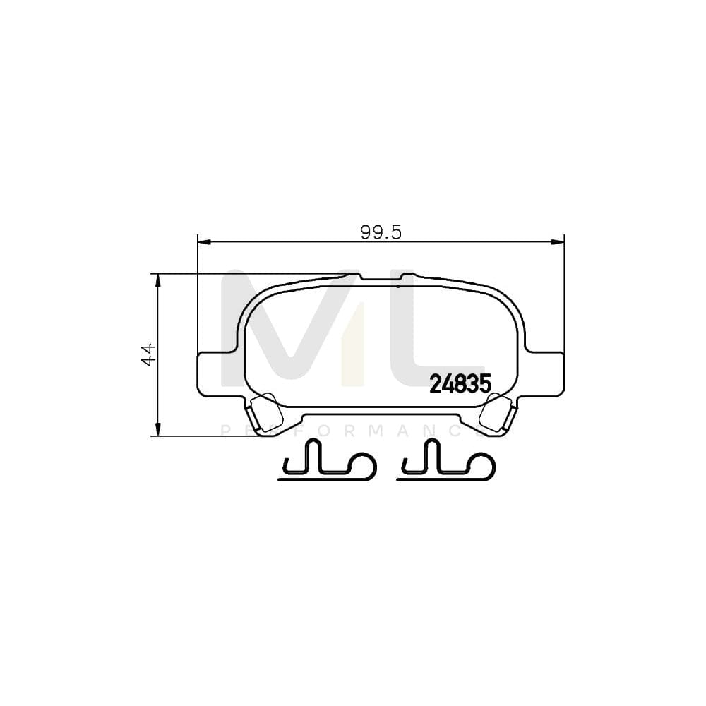 Hella 8DB 355 014-751 Brake Pad Set With Acoustic Wear Warning