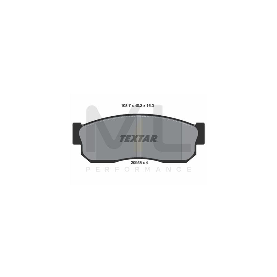 TEXTAR 2095802 Brake pad set not prepared for wear indicator | ML Performance Car Parts