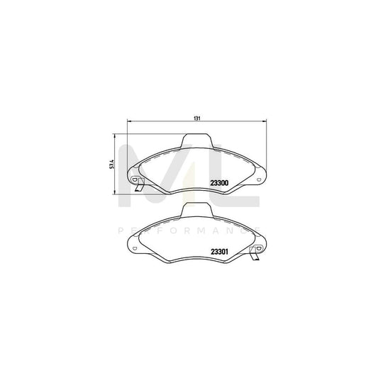 Brembo P 24 045 Brake Pad Set For Ford Escort Excl. Wear Warning Contact | ML Performance Car Parts