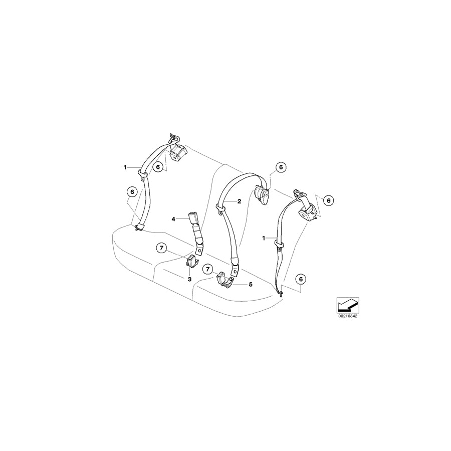 Genuine BMW 72119168380 E60 E61 Lower Belt Rear Center CREAMBEIGE (Inc. 530xd, 520i & M5) | ML Performance US Car Parts
