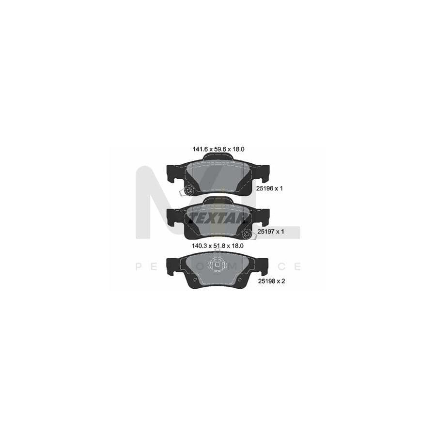 TEXTAR 2519601 Brake pad set with acoustic wear warning | ML Performance Car Parts