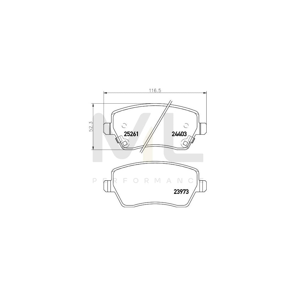 Hella 8DB 355 015-981 Brake Pad Set With Acoustic Wear Warning