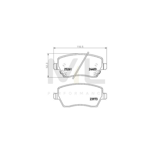 Hella 8DB 355 015-981 Brake Pad Set With Acoustic Wear Warning