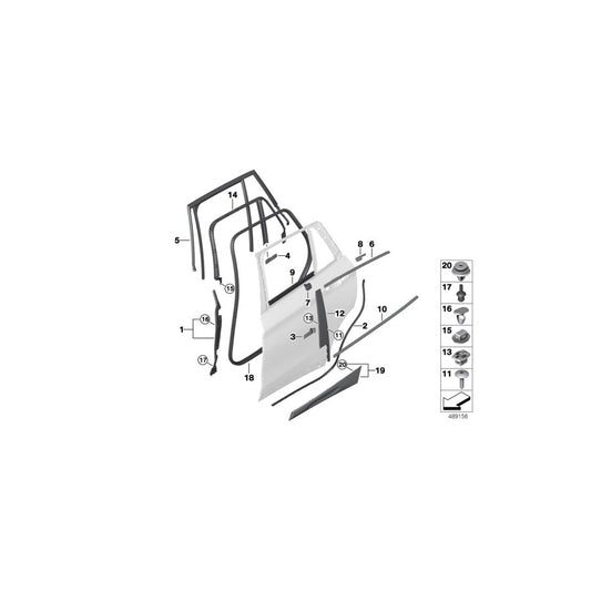 Genuine BMW 51357420835 F39 Window Guide For Trim Rear Door Left (Inc. X2 20i, X2 20iX & X2 20d) | ML Performance US Car Parts
