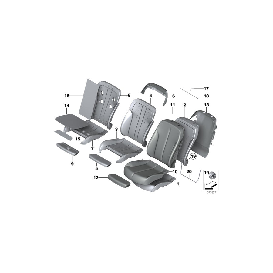 Genuine BMW 52107280589 F13 F12 Cover, Basic Backrest, Leather, Left LCEX ELF.WEISS (Inc. 650iX 4.0, 650iX & 640dX) | ML Performance US Car Parts