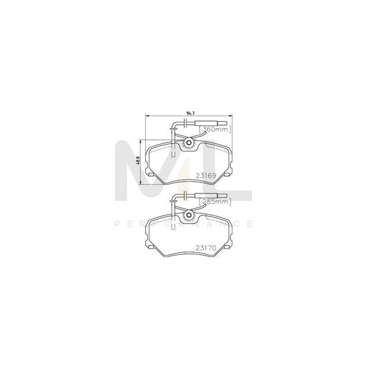 Hella 8DB 355 018-401 Brake Pad Set With Integrated Wear Warning Contact, With Brake Caliper Screws