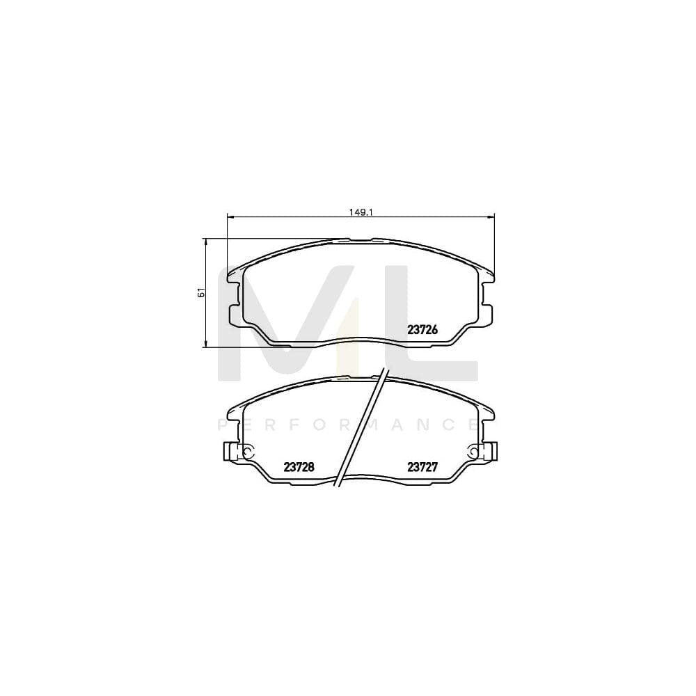 Hella 8DB 355 010-861 Brake Pad Set With Acoustic Wear Warning
