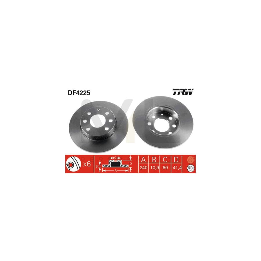 TRW DF4225 Brake Disc Solid, Painted | ML Performance Car Parts