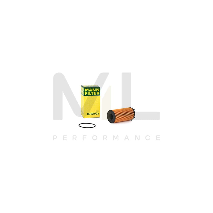 MANN-FILTER HU 820/2 x Oil Filter with seal, Filter Insert