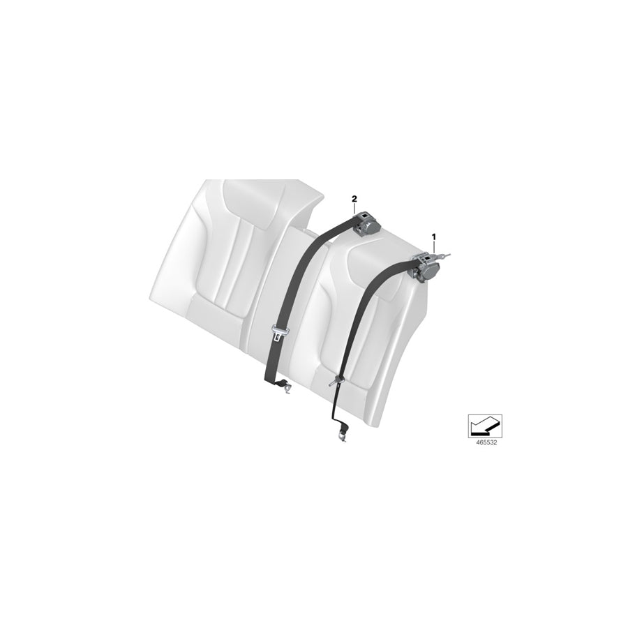 Genuine BMW 72117990475 G12 G11 Top Belt, Rear Outside CARAMEL (Inc. 745Le, 730Ld & 725Ld) | ML Performance US Car Parts