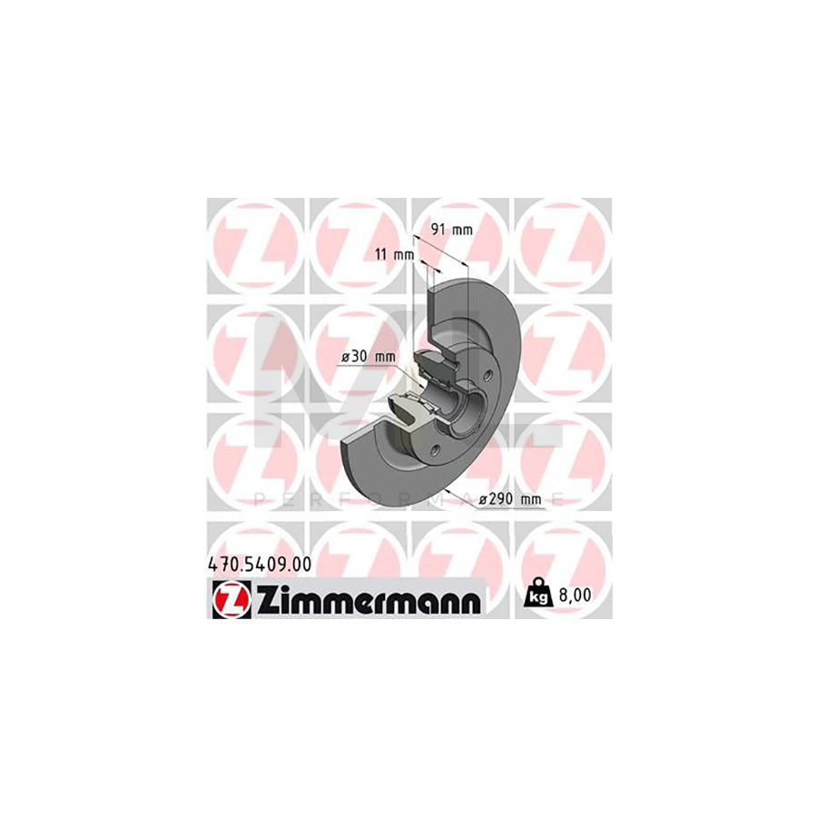 ZIMMERMANN 470.5409.00 Brake Disc Solid, with ABS sensor ring, with wheel bearing  - 1 piece