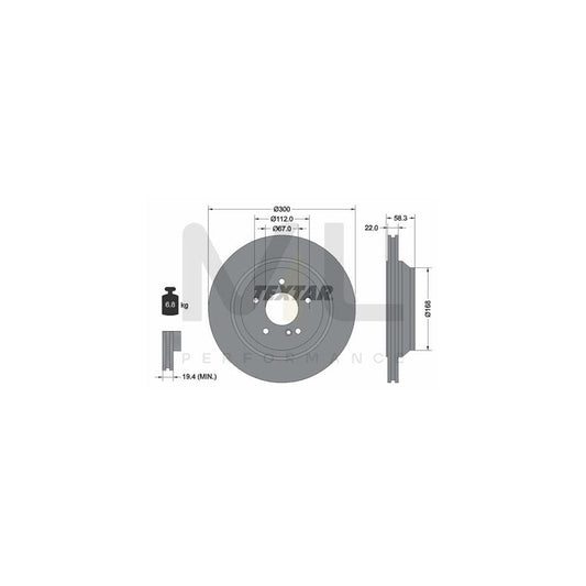 TEXTAR PRO 92176303 Brake Disc Internally Vented, Coated, without wheel hub, without wheel studs | ML Performance Car Parts