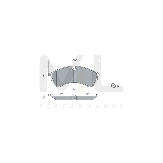 Bosch 0986424930 Brake Pad Set For Vw Crafter With Anti-Squeak Plate, With Mounting Manual, With Spring BP2548 | ML Performance Car Parts