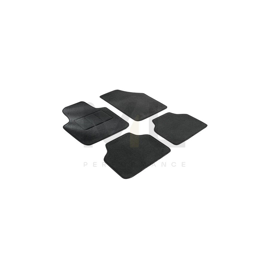 WALSER Tailored 14612 Floor mat set Textile, Front and Rear, Quantity: 4, Black