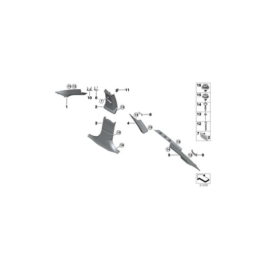 Genuine BMW 51437302288 F34 F34 Spacer Plate, A-Pillar, Center Right (Inc. 335dX, 330d & 320d) | ML Performance US Car Parts