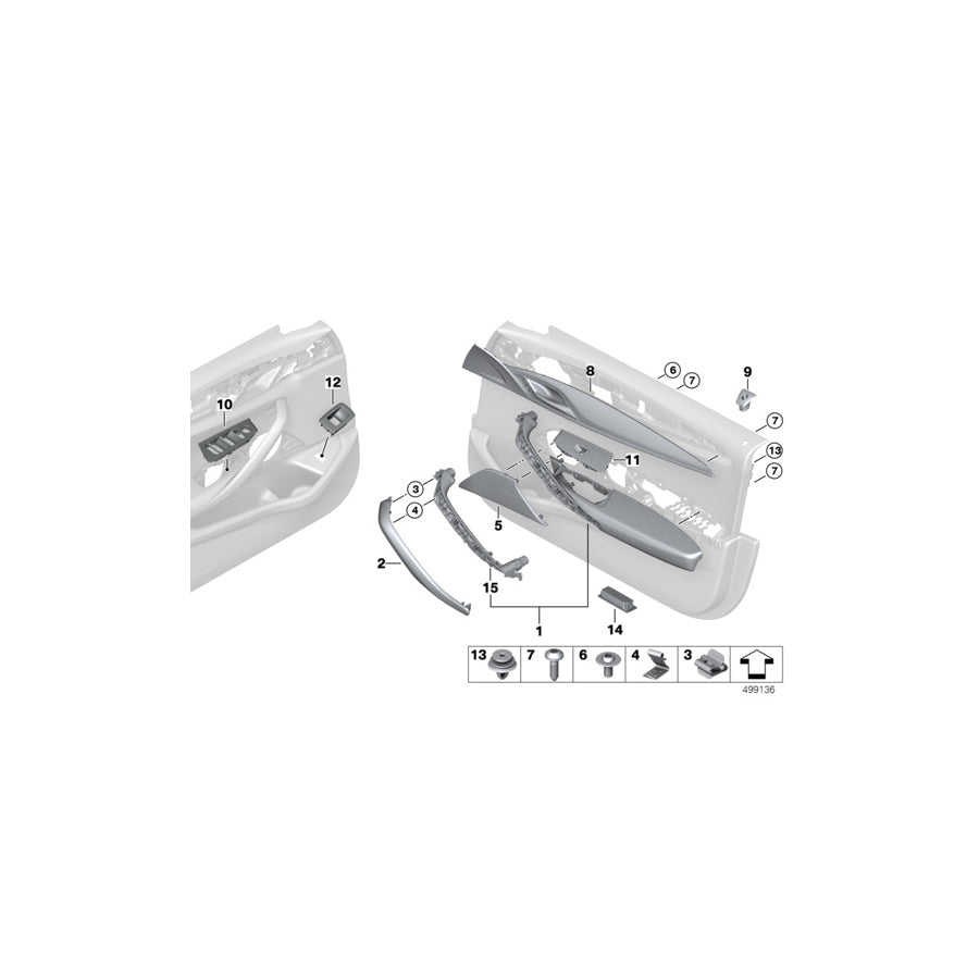 Genuine BMW 51417489205 G30 G31 Armrest, Front Left ANTHRAZIT (Inc. 530i, 530d & M550iX) | ML Performance US Car Parts