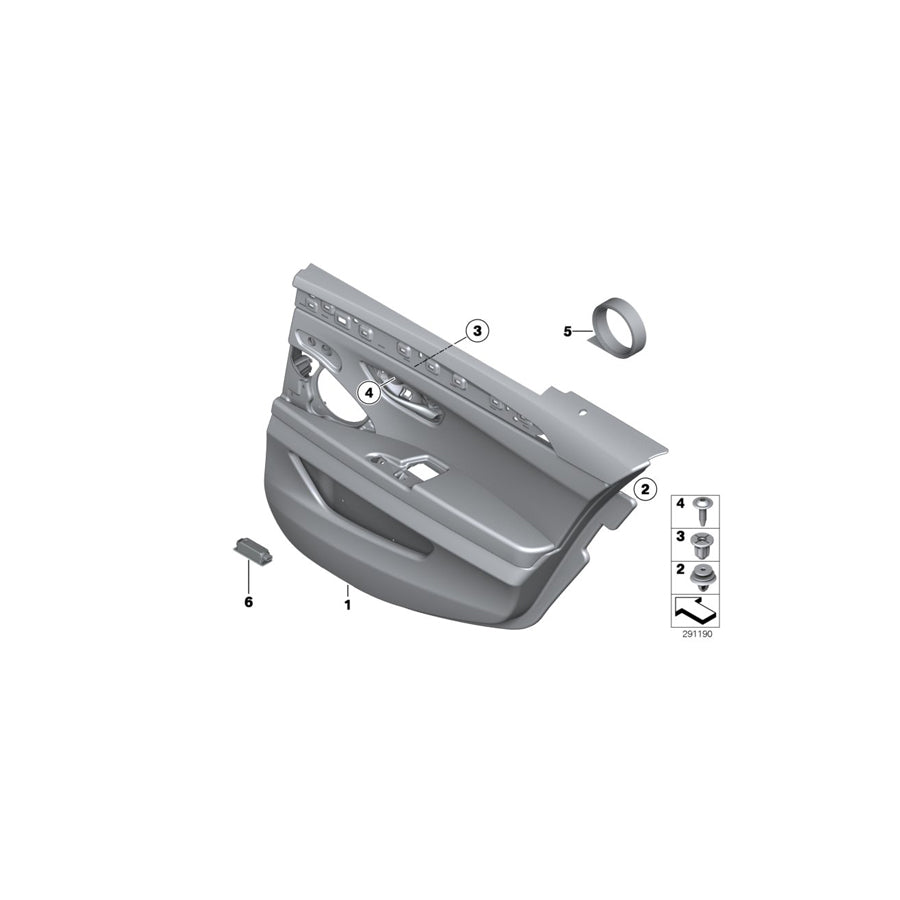 Genuine BMW 51427273332 F10 F11 Door Lining Leather Rear Right SCHWARZ (Inc. 530d, 525d & 535i) | ML Performance US Car Parts