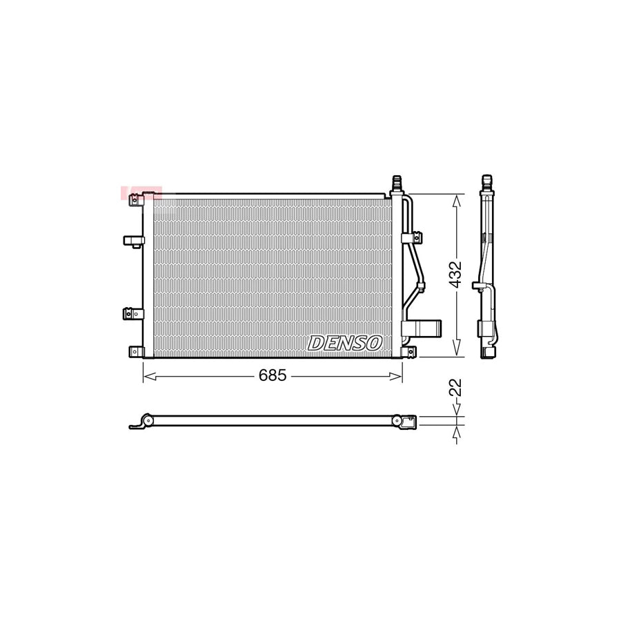 DENSO DCN33013 Air Conditioning Condenser