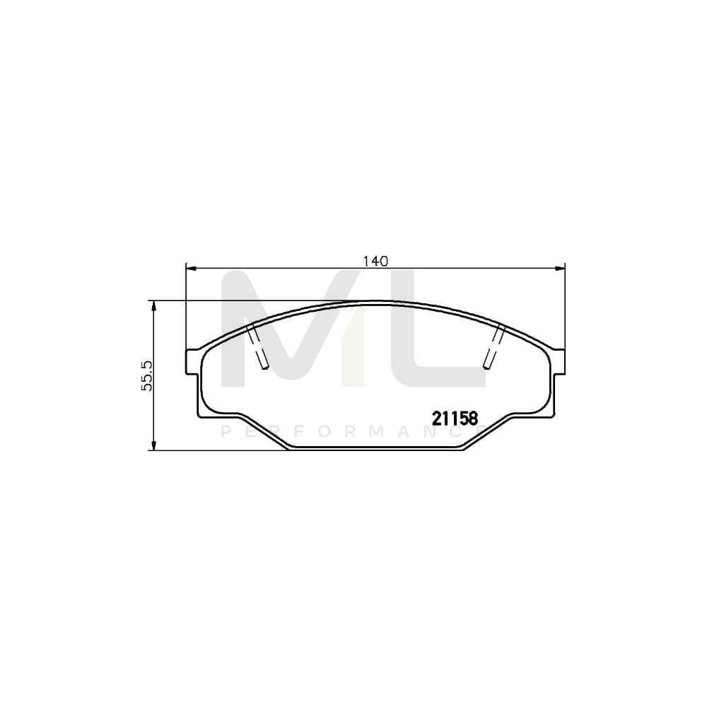 Hella 8DB 355 006-121 Brake Pad Set Not Prepared For Wear Indicator