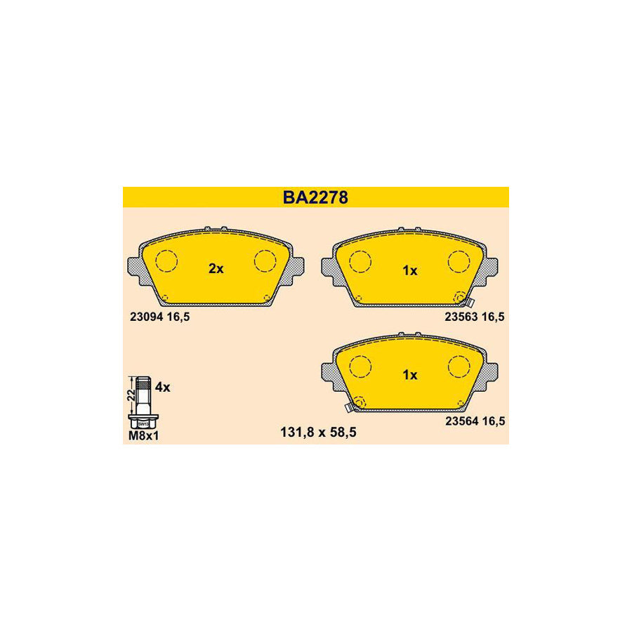 Barum Ba2278 Brake Pad Set