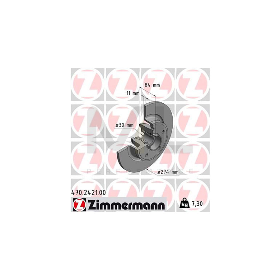 ZIMMERMANN 470.2421.00 Brake Disc Solid, with ABS sensor ring, with wheel bearing  - 1 piece