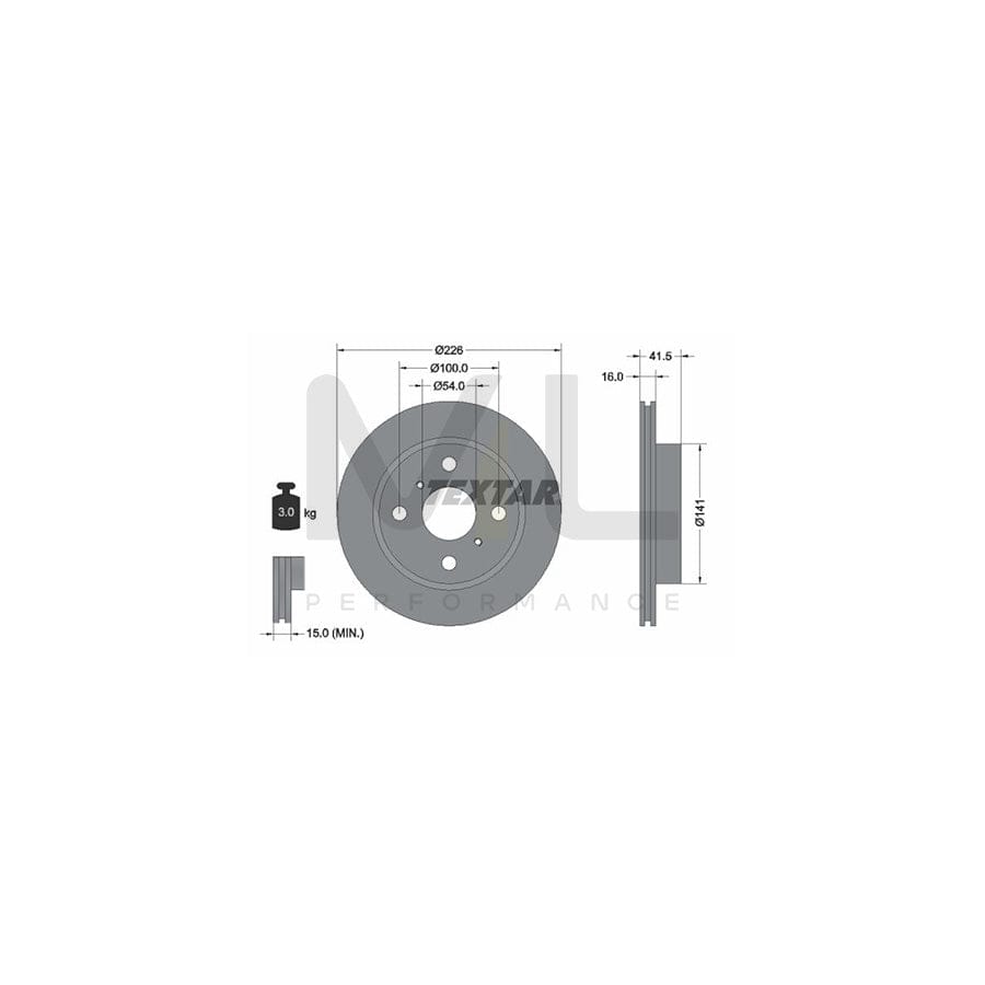 TEXTAR 92049600 Brake Disc for TOYOTA Starlet III Hatchback (P70) Internally Vented, without wheel hub, without wheel studs | ML Performance Car Parts