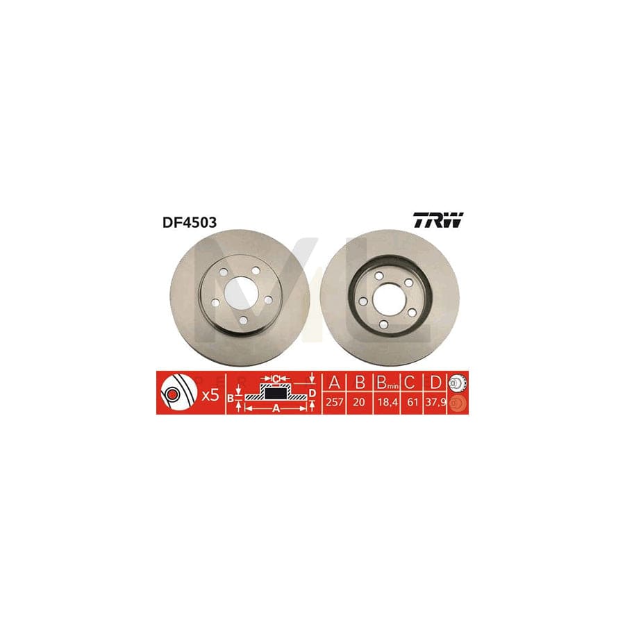 TRW DF4503 Brake Disc Vented, Painted | ML Performance Car Parts
