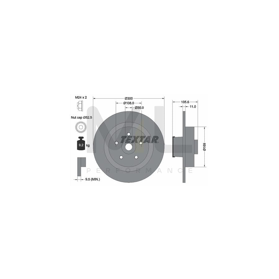 TEXTAR 92252900 Brake Disc Solid, with integrated magnetic sensor ring, with wheel bearing | ML Performance Car Parts