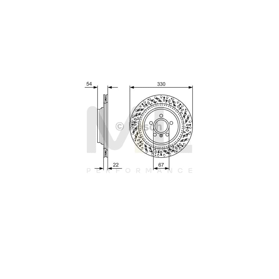 BOSCH 0 986 479 D11 Brake Disc Internally Vented, Perforated, Vented, Coated, High-carbon | ML Performance Car Parts