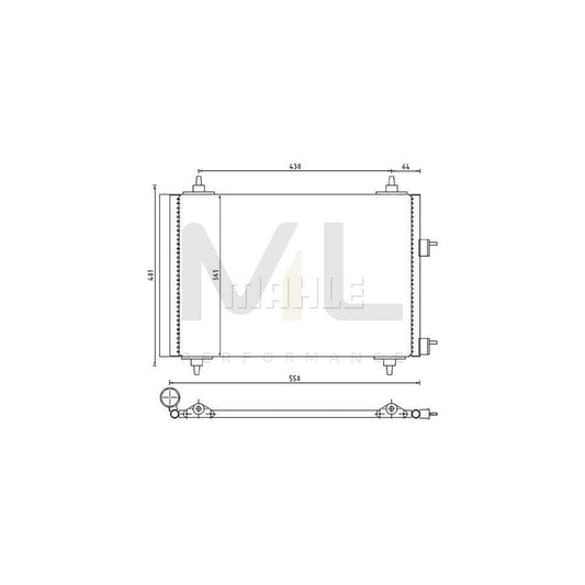 MAHLE ORIGINAL AC 315 000P Air conditioning condenser for PEUGEOT 307 with dryer | ML Performance Car Parts