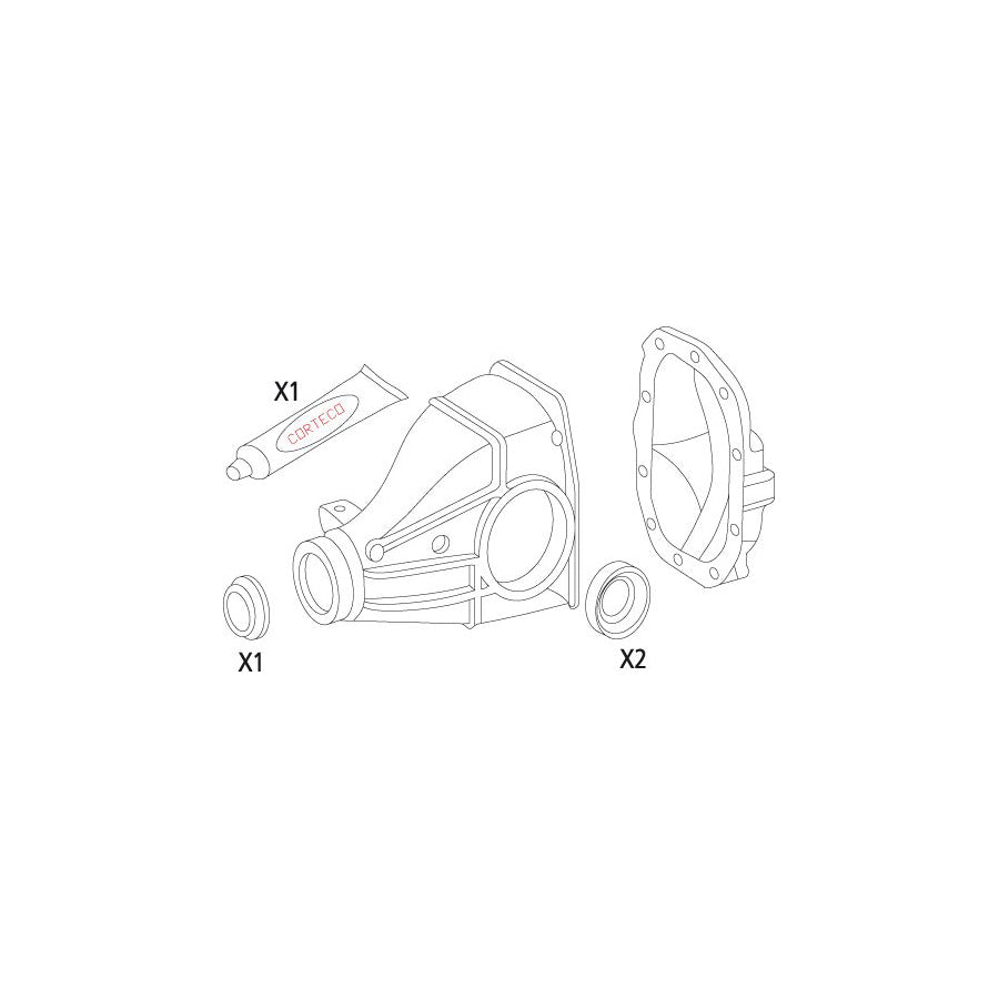 Corteco 19535825 Gasket Set, Differential Suitable for Mercedes-Benz Clk Coupe (C208)
