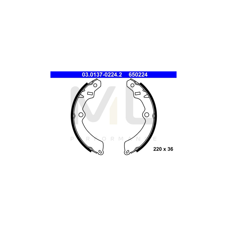 ATE 03.0137-0224.2 Brake Shoe Set for SUZUKI VITARA