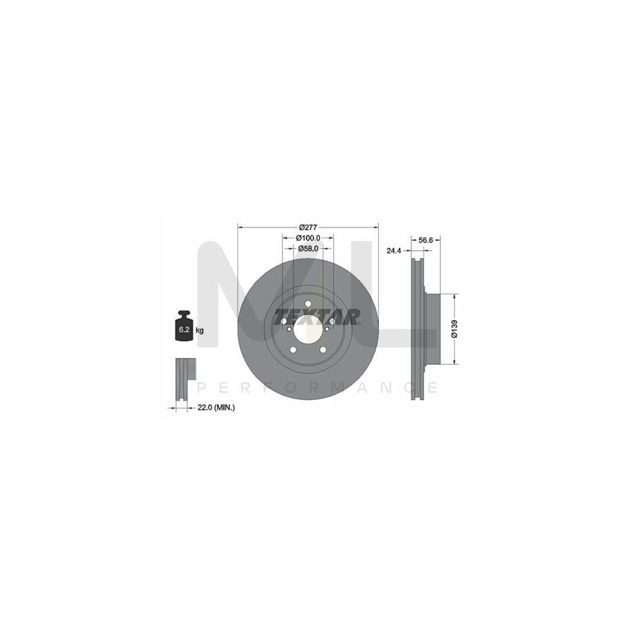 TEXTAR PRO 92094603 Brake Disc Internally Vented, Coated, without wheel hub, without wheel studs | ML Performance Car Parts