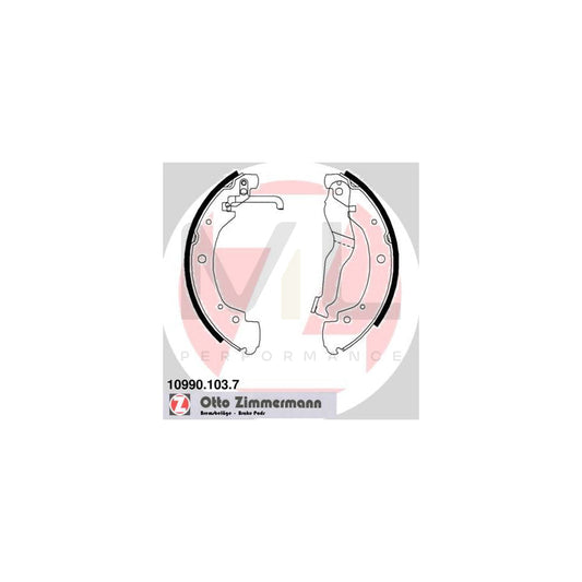 ZIMMERMANN 10990.103.7 Brake Shoe Set for VW TRANSPORTER Photo corresponds to scope of supply, with lever