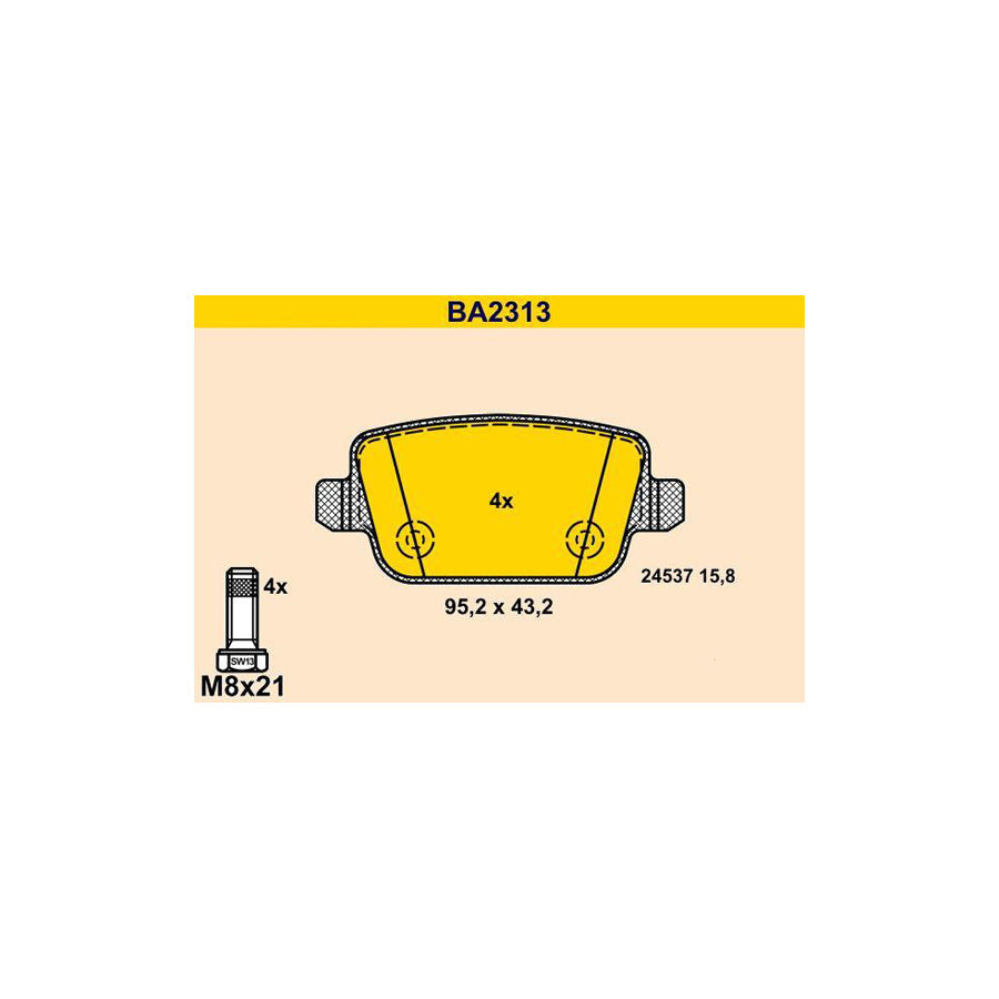 Barum Ba2313 Brake Pad Set