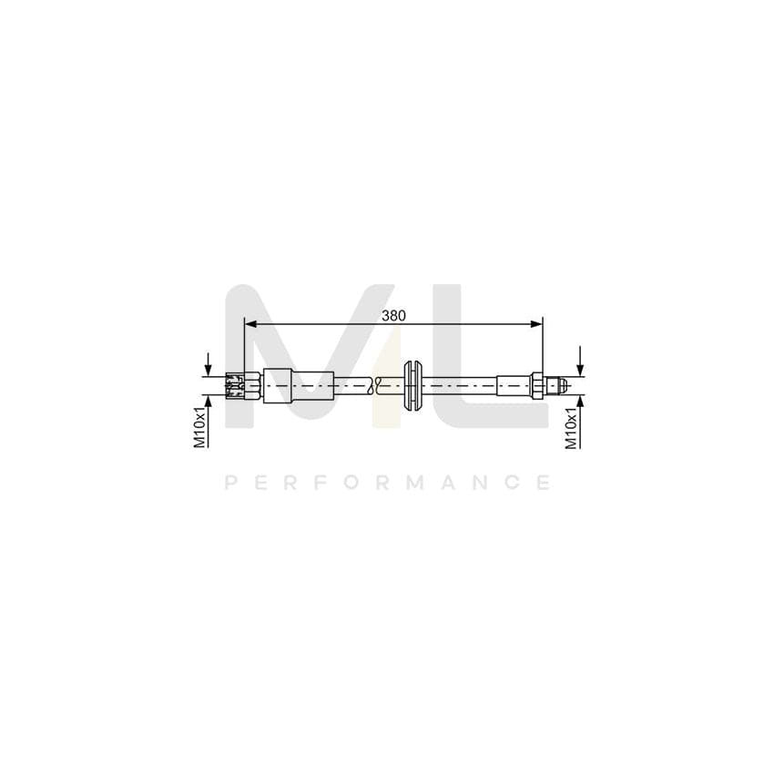 BOSCH 1 987 476 140 Brake Hose 380mm | ML Performance Car Parts