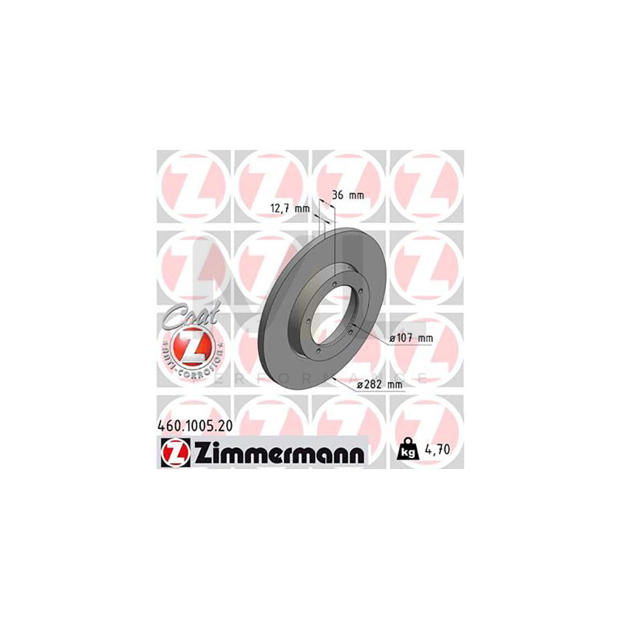 ZIMMERMANN COAT Z 460.1005.20 Brake Disc Solid, Coated  - 1 piece