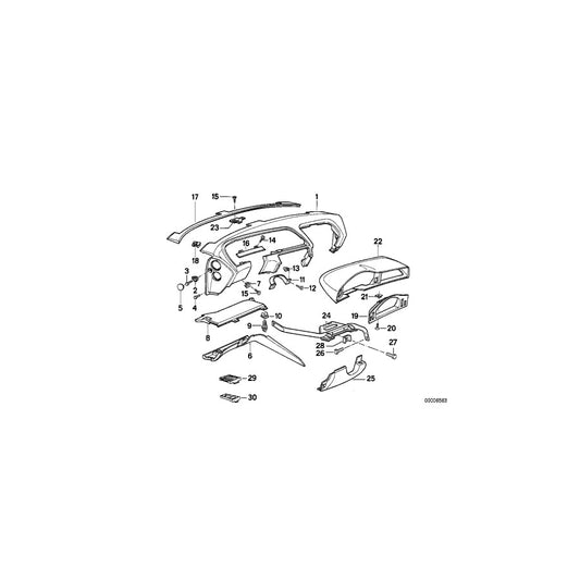 Genuine BMW 51451970819 E31 Housing (Inc. 840i, 850CSi & 850Ci) | ML Performance US Car Parts