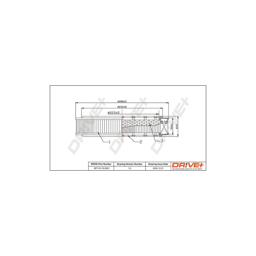Dr!Ve+ Dp1110.10.0001 Air Filter
