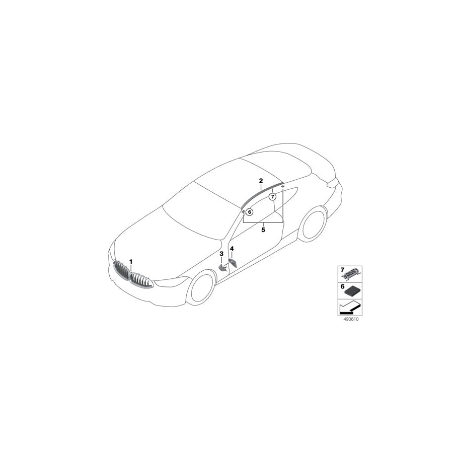 Genuine BMW 51138078767 G15 Roof Molding Prime-Coated Left (Inc. 840iX, 840dX & M850iX) | ML Performance US Car Parts