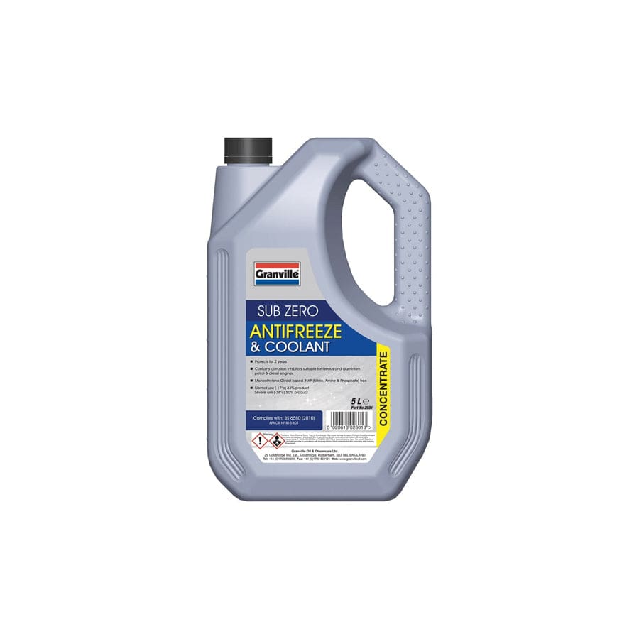 GRANVILLE 7100085 Sub Zero Blue Coolant Concentrate - 5 Litre