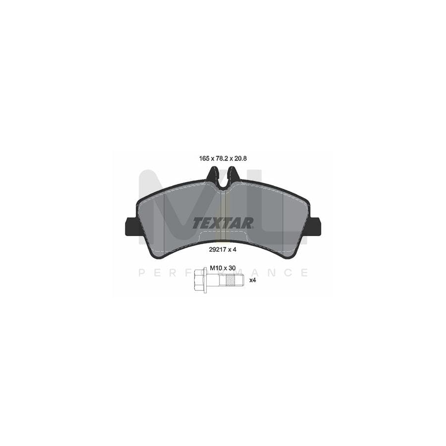 TEXTAR 2921702 Brake pad set prepared for wear indicator, with brake caliper screws | ML Performance Car Parts